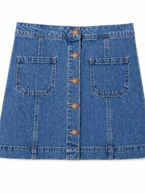 Forever 21 Jean Mini Skirt - Button Front